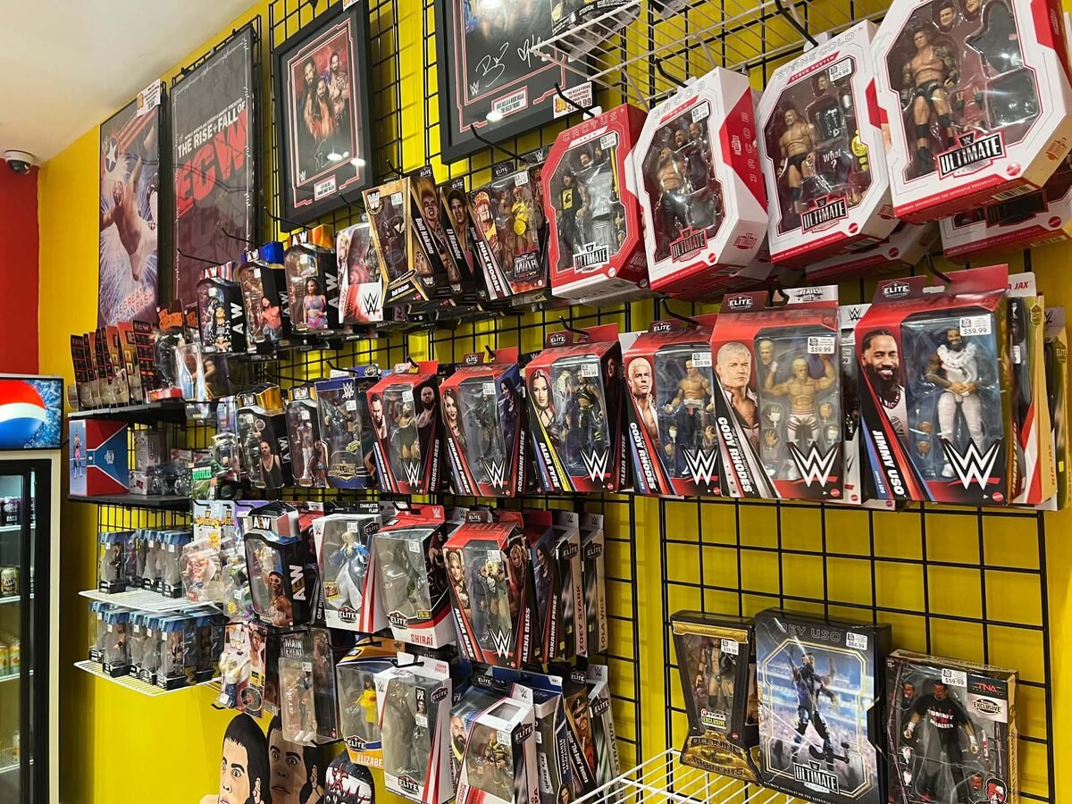 WWE action figure wall
